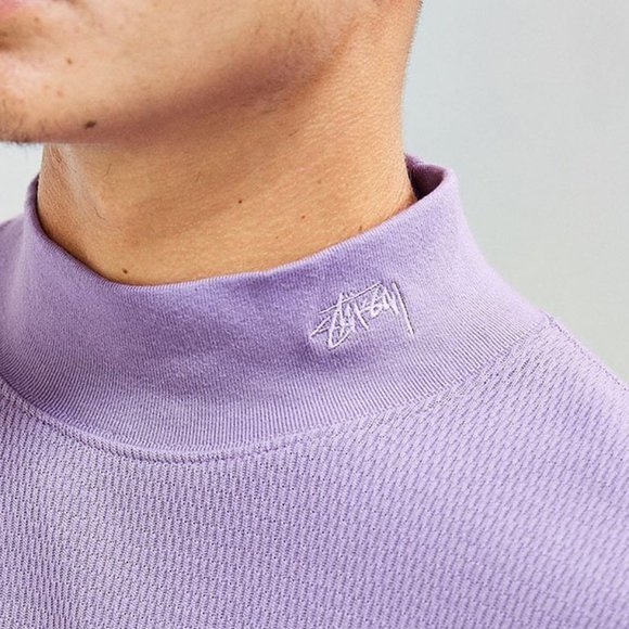 Stussy Other - Stussy Purple Mock Neck Thermal Sweater